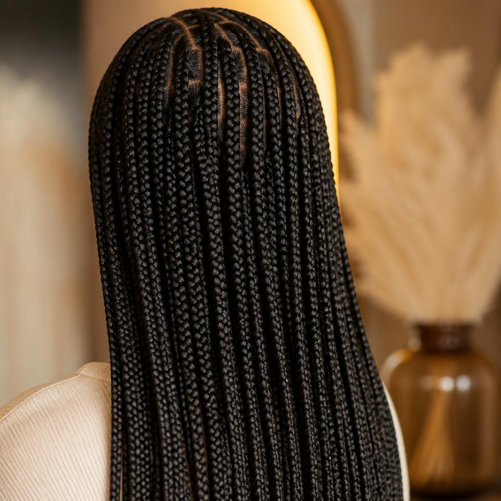 Hands braiding hair